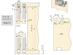 FLOW-2 lükandsüsteeemi kmpl, 2 uksele skeem