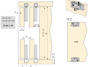 FLOW-2 lükandsüsteeemi kmpl, 2 uksele skeem