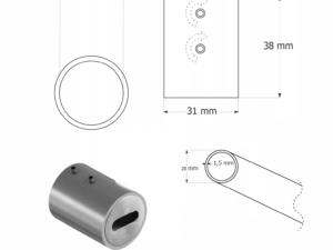 Ümar LED riidepuutoru SMART LED Ø25mm, L1000mm